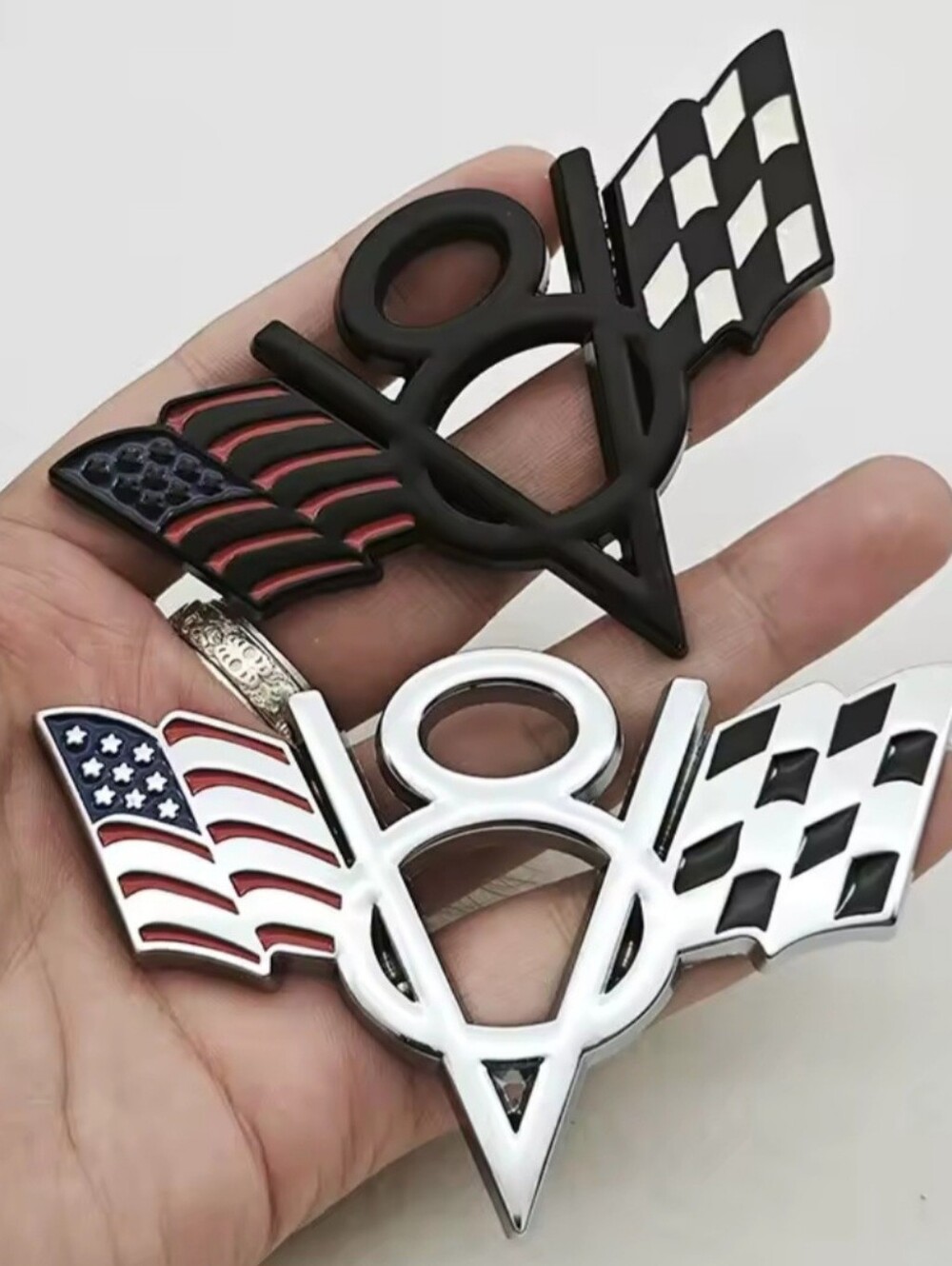 One Piece V8 emblem badge Adhesive Back Many Available Choose A Color